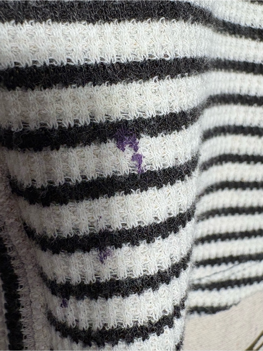 Free People We The Free Striped Thermal Henley Top Raw Seam Boho L - Picture 9 of 13